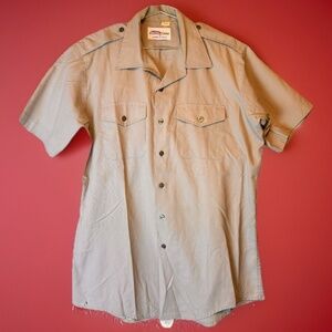 Flying Cross Button Up Short Sleeved Uniform Shirt With Epaulets 16.0